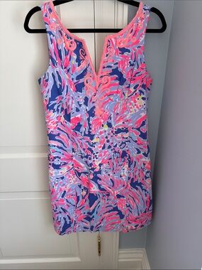 Lilly Pulitzer Pink Blue Multi Sleeveless Shift Dress